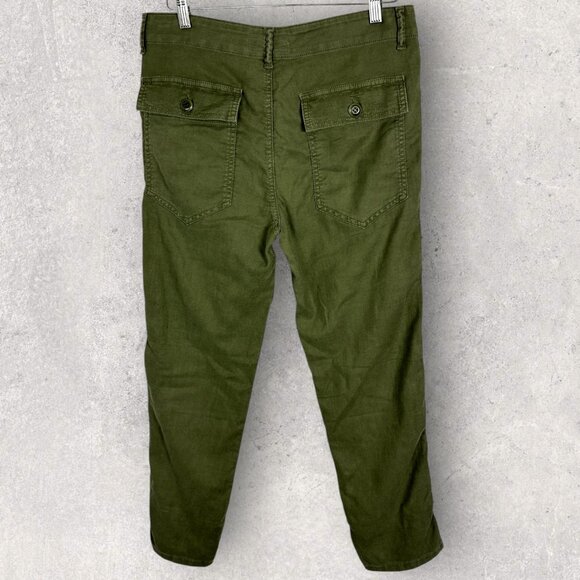 The Great Slouch Army Pants Green Womens Size 26 USA Made Revolve Linen Tencel‎ - Picture 4 of 14